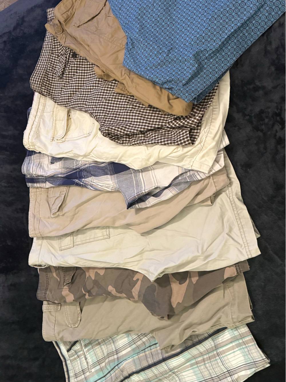 10 Pair of Mixed Men’s Shorts Stack - Neutral & Patterned Styles